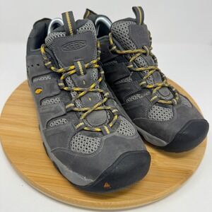 KEEN Voyageur Mens Hiking Shoes Magnet Black Yellow 1011894 Low | Trail Sneakers